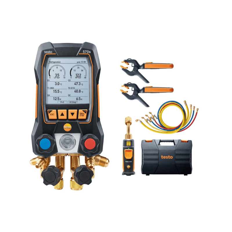 Testo 570s Smart Kit – 4-way manifold + vacuum probe and hoses